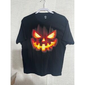 Way to Celebrate Halloween Mens Black Jack-O-Lantern Graphic T-Shirt Large L